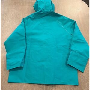 Onguard Chemtex Flame Retardant Rain Jacket Teal Green Hooded Mens Medium 11201